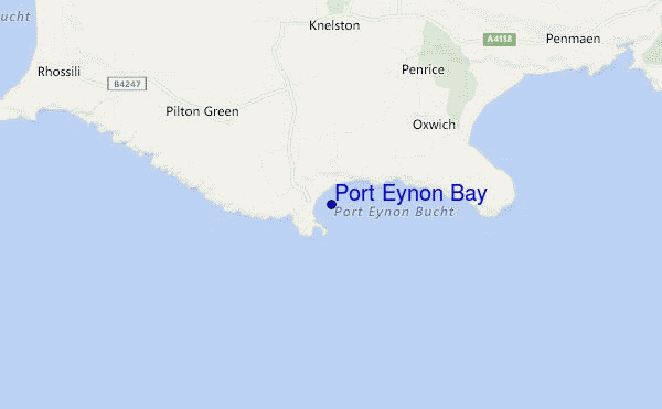 mappa di localizzazione di Port Eynon Bay