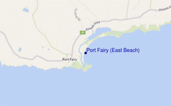 mappa di localizzazione di Port Fairy (East Beach)