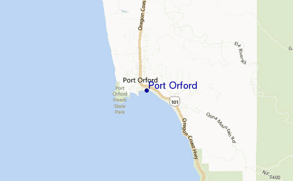 mappa di localizzazione di Port Orford