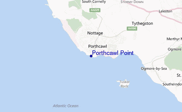 mappa di localizzazione di Porthcawl Point