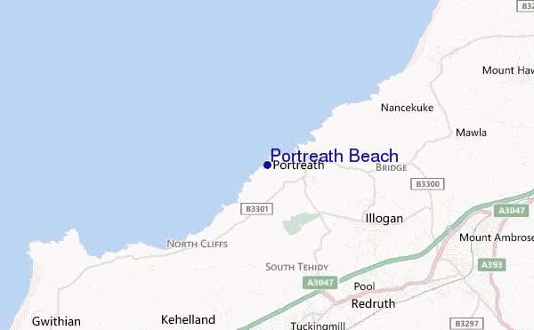 mappa di localizzazione di Portreath Beach