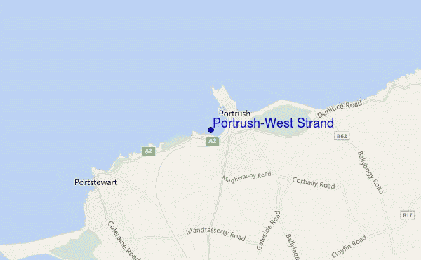 mappa di localizzazione di Portrush-West Strand