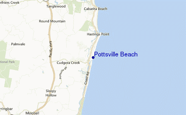 mappa di localizzazione di Pottsville Beach