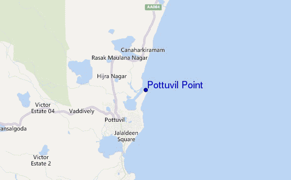 mappa di localizzazione di Pottuvil Point