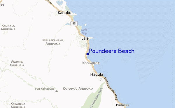 mappa di localizzazione di Poundeers Beach