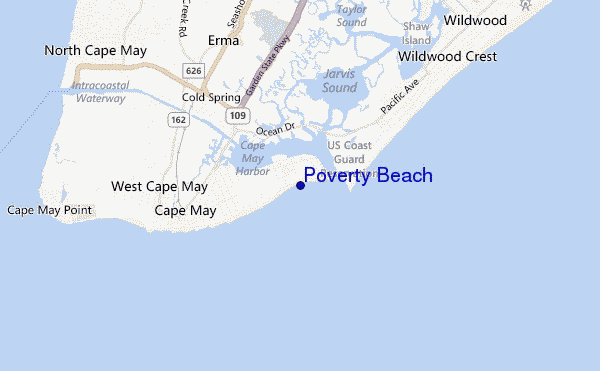 mappa di localizzazione di Poverty Beach