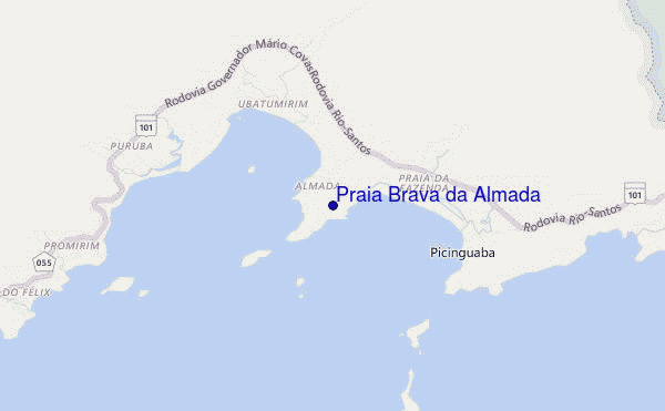 mappa di localizzazione di Praia Brava da Almada