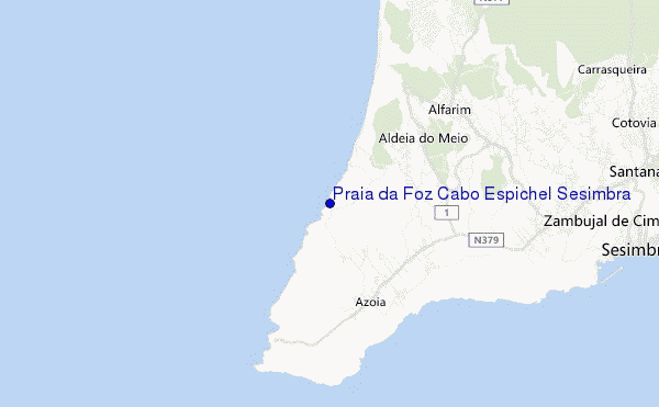 mappa di localizzazione di Praia da Foz Cabo Espichel Sesimbra