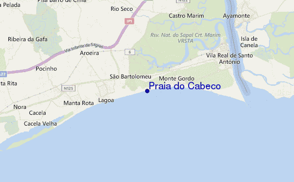 mappa di localizzazione di Praia do Cabeco