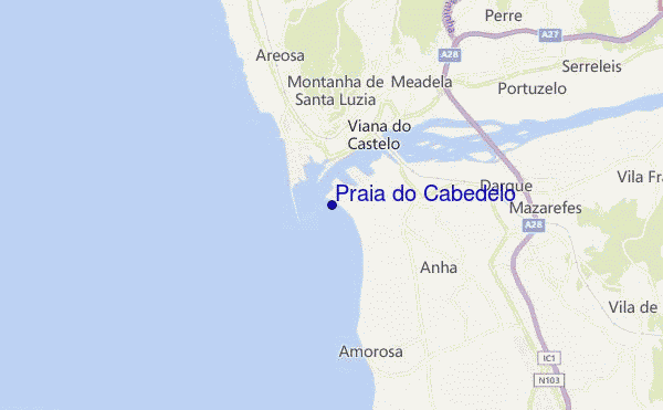 mappa di localizzazione di Praia do Cabedelo