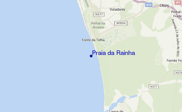 mappa di localizzazione di Praia da Rainha