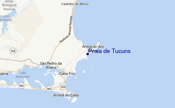 Praia de Tucuns Location Map