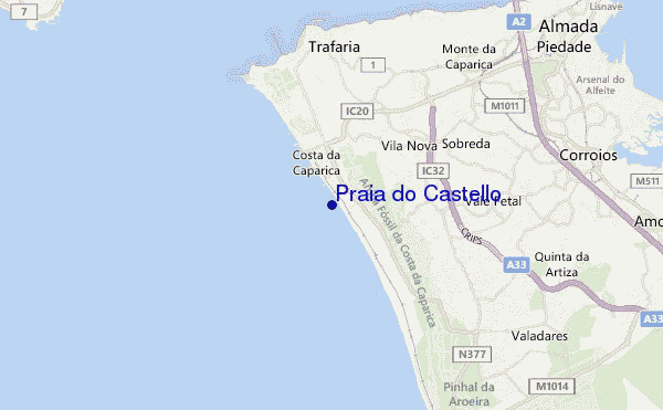 mappa di localizzazione di Praia do Castello