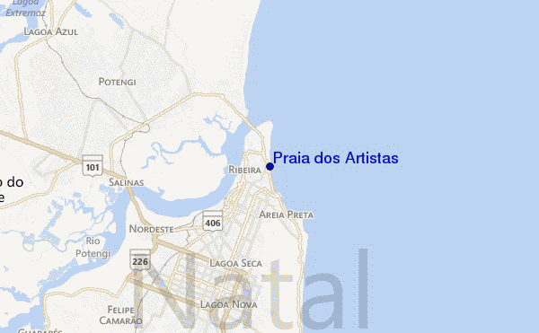 mappa di localizzazione di Praia dos Artistas