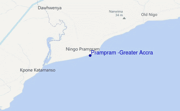 mappa di localizzazione di Prampram (Greater Accra)