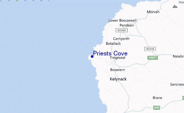 mappa di localizzazione di Priests Cove