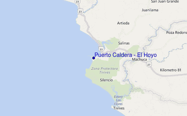 mappa di localizzazione di Puerto Caldera - El Hoyo