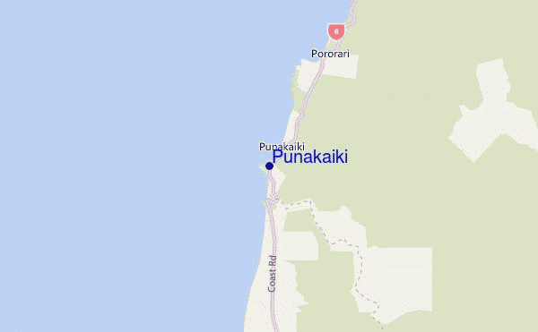 mappa di localizzazione di Punakaiki