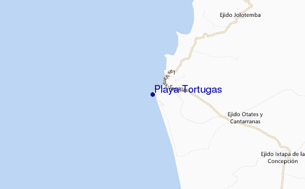 mappa di localizzazione di Playa Tortugas