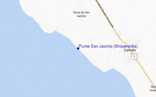 mappa di localizzazione di Punta San Jacinto (Shipwrecks)