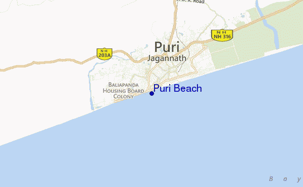 mappa di localizzazione di Puri Beach