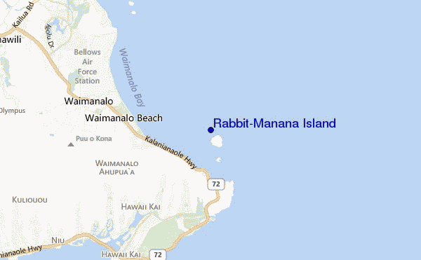 mappa di localizzazione di Rabbit/Manana Island