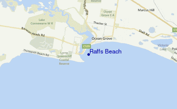 mappa di localizzazione di Raffs Beach