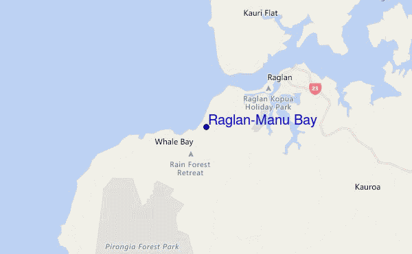 mappa di localizzazione di Raglan-Manu Bay
