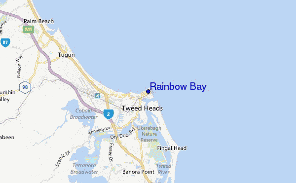 mappa di localizzazione di Rainbow Bay