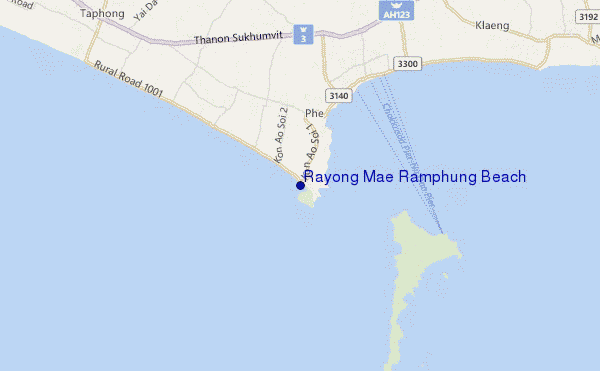 mappa di localizzazione di Rayong Mae Ramphung Beach
