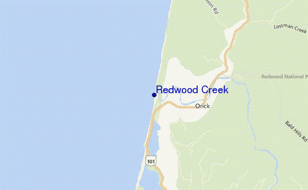 mappa di localizzazione di Redwood Creek