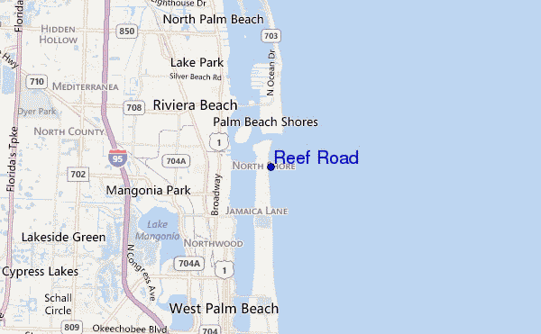 mappa di localizzazione di Reef Road