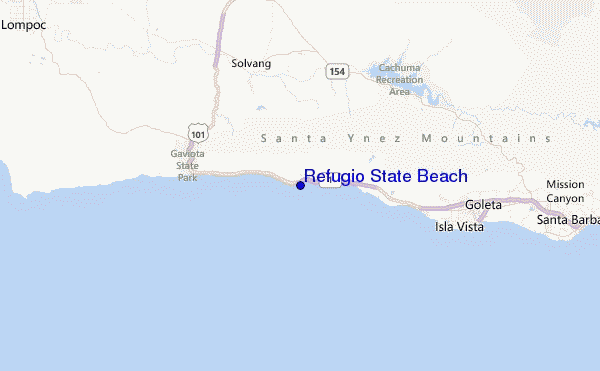 Refugio State Beach Location Map