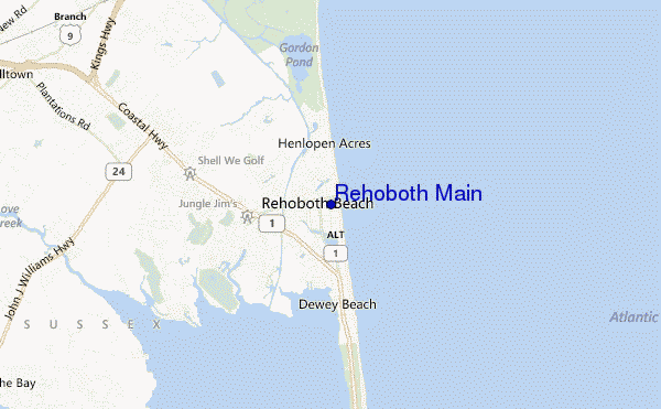 mappa di localizzazione di Rehoboth Main