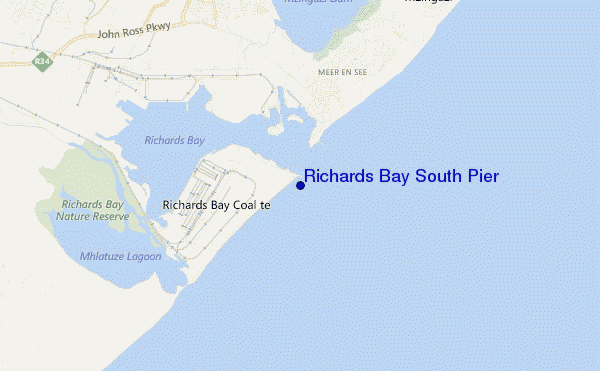 mappa di localizzazione di Richards Bay South Pier