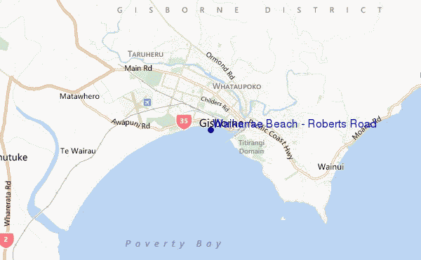 mappa di localizzazione di Waikanae Beach - Roberts Road