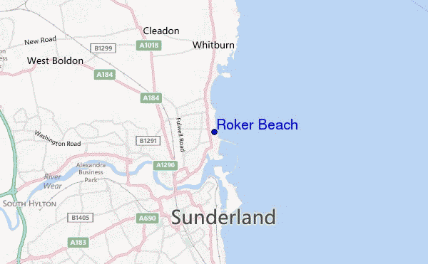 mappa di localizzazione di Roker Beach