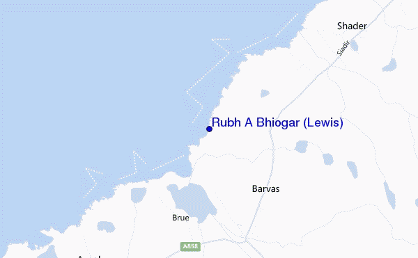 mappa di localizzazione di Rubh A Bhiogar (Lewis)