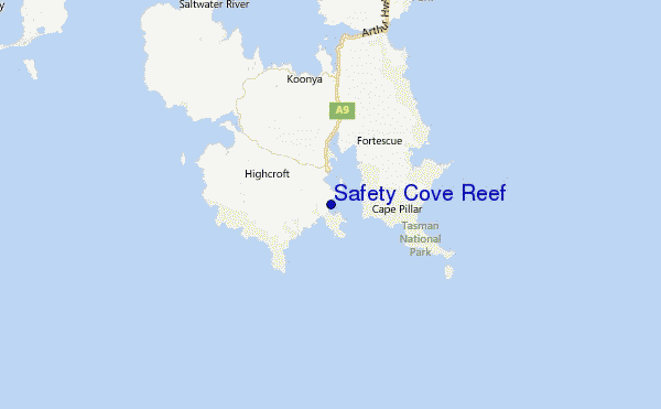 Safety Cove Reef Location Map