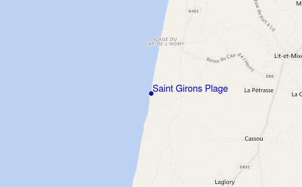 mappa di localizzazione di Saint Girons Plage