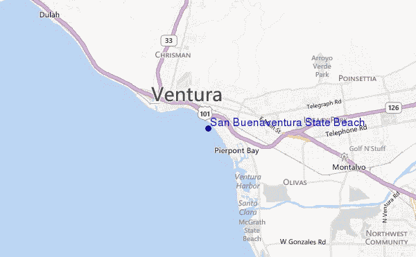 mappa di localizzazione di San Buenaventura State Beach