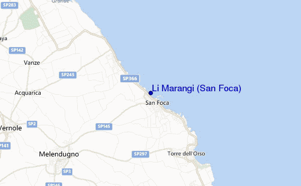 mappa di localizzazione di Li Marangi (San Foca)