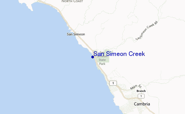 mappa di localizzazione di San Simeon Creek