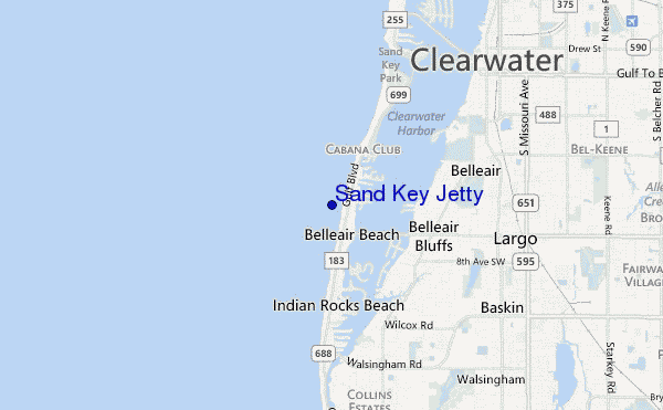 mappa di localizzazione di Sand Key Jetty