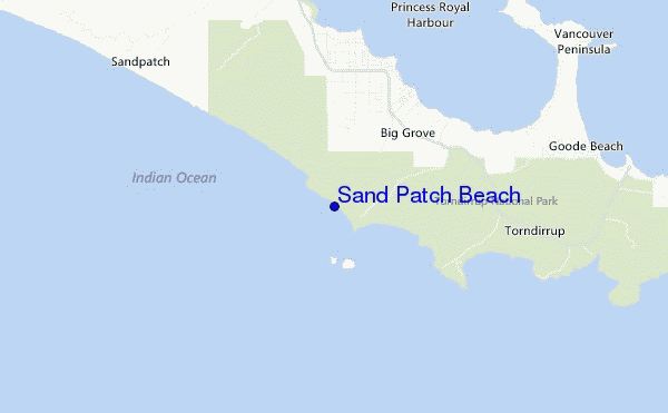 mappa di localizzazione di Sand Patch Beach