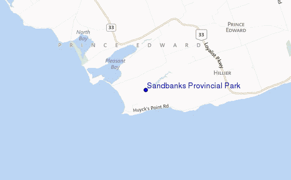 mappa di localizzazione di Sandbanks Provincial Park