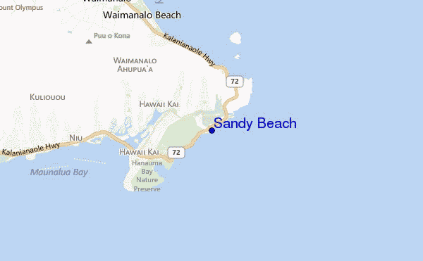 mappa di localizzazione di Sandy Beach