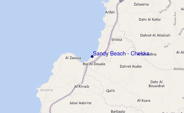 mappa di localizzazione di Sandy Beach - Chekka