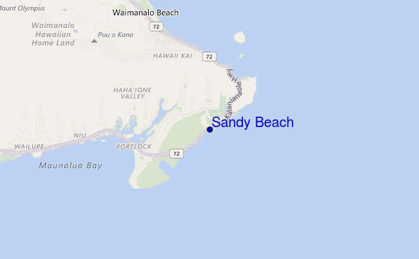 mappa di localizzazione di Sandy Beach