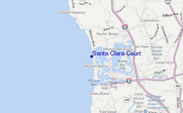 mappa di localizzazione di Santa Clara Court